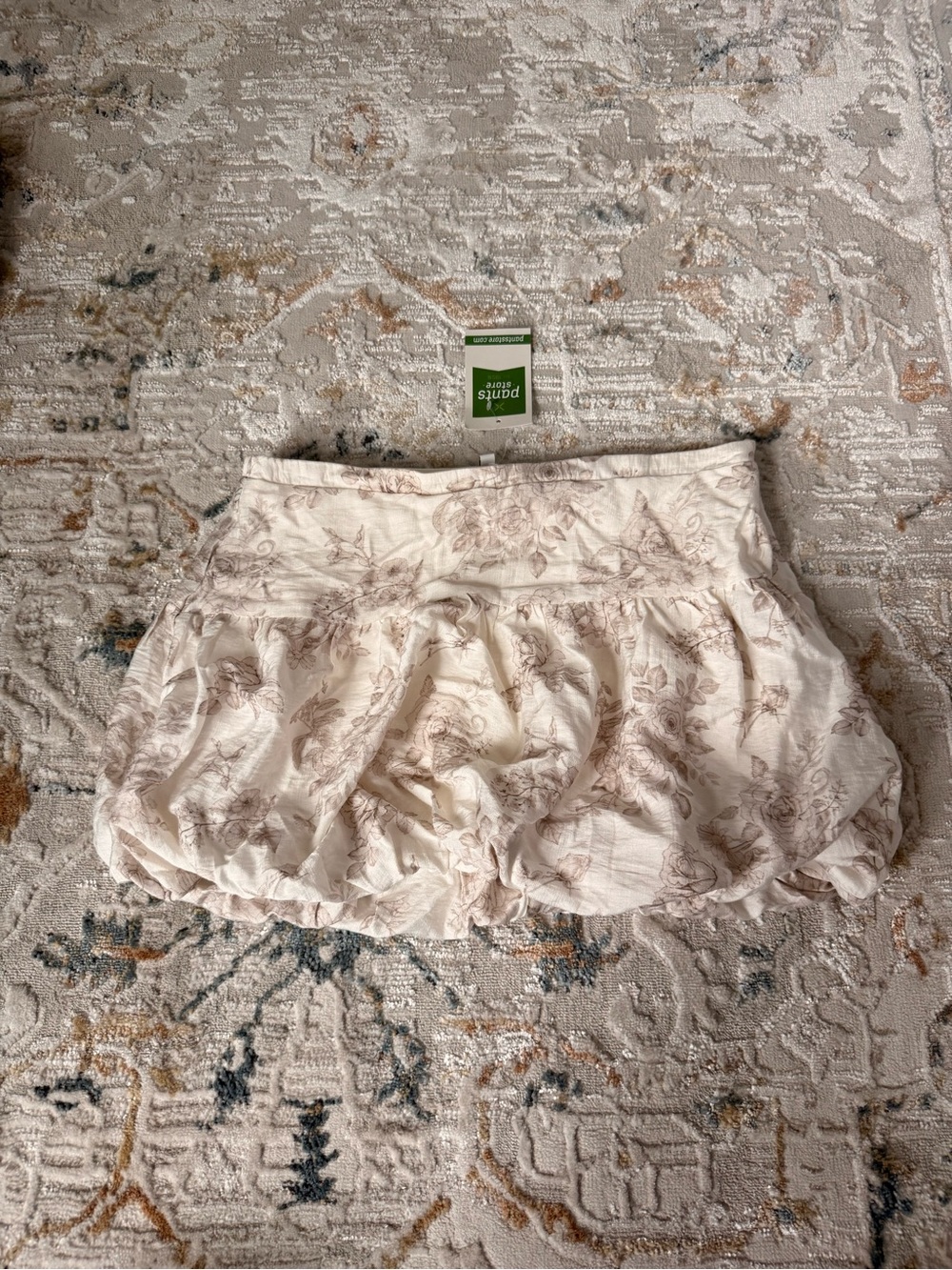 Boho Floral Mini Skirt - Cream Floral
